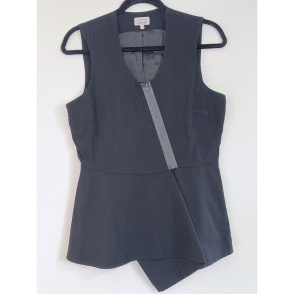 RDM by Rue du Mail Chic Sexy Black Clubwear Leather Zip Front Vest size 40 - Picture 1 of 11